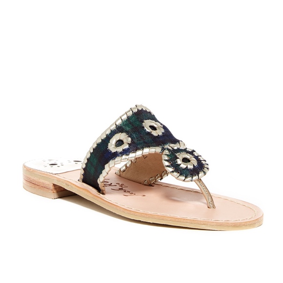 Jack Rogers Shoes - Jack Rogers Jacks Plaid Green/Platinum Sandals NWT